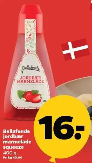 Netto Bellafonde jordbær marmelade squeeze tilbud