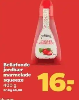 Netto Bellafonde jordbær marmelade squeeze tilbud