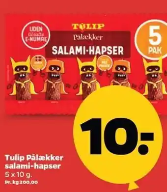 Netto Tulip Pålækker salami-hapser tilbud