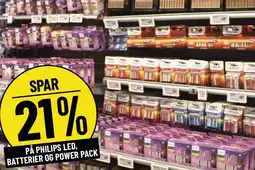 Løvbjerg SPAR 21% PÅ PHILIPS LED, BATTERIER OG POWER PACK tilbud