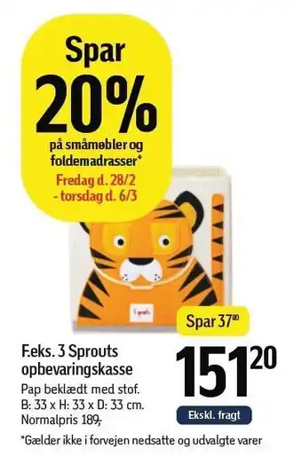 Føtex SPAR 20% på småmøbler og foldemadrasser tilbud