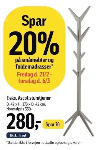 Føtex SPAR 20% på småmøbler og foldemadrasser tilbud