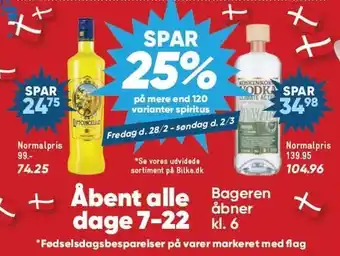 Bilka SPAR 25% på mere end 120 varianter spiritus tilbud