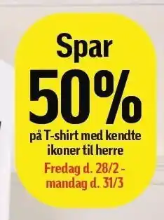 Føtex Spar 50% på T-shirt med kendte ikoner til herre tilbud