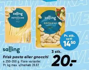 Bilka Frisk pasta eller gnocchi - 3 stk tilbud