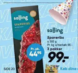 Bilka Spareribs - 3 pakker tilbud