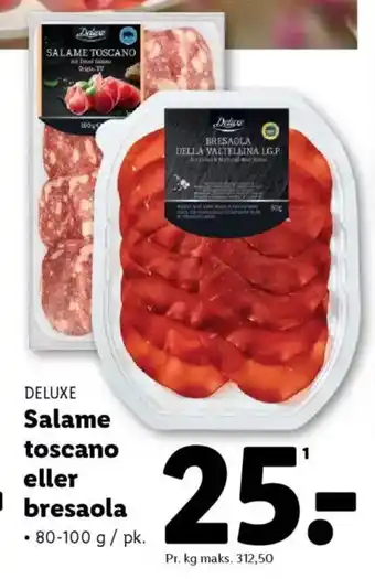 Lidl Deluxe salame toscano bresaola tilbud