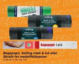 Bilka Bagepapir, Salling træk & luk eller Skrald-let madaffaldsposer tilbud