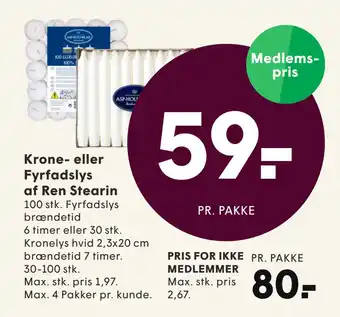 SPAR Krone- eller Fyrfadslys af Ren Stearin tilbud