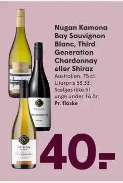 SPAR Nugan Kamona Bay Sauvignon Blanc, Third Generation Chardonnay eller Shiraz tilbud