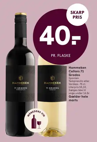 SPAR Hammeken Cellars 71 Grados tilbud