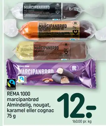 REMA 1000 REMA 1000 marcipanbrød Almindelig, nougat, karamel eller cognac 75 g tilbud