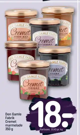 REMA 1000 Den Gamle Fabrik Cremet marmelade 350 g tilbud