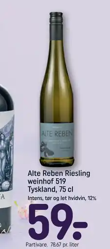 REMA 1000 Alte Reben Riesling weinhof 519 Tyskland, 75 cl tilbud