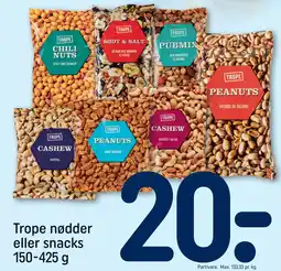 REMA 1000 Trope nødder eller snacks 150-425 g tilbud