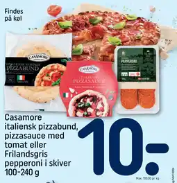 REMA 1000 Casamore italiensk pizzabund, pizzasauce med tomat eller Frilandsgris pepperoni i skiver 100-240 g tilbud