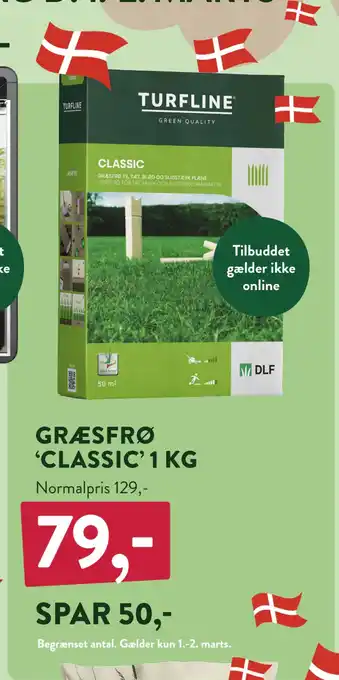 Plantorama GRÆSFRØ ‘CLASSIC’ 1 KG tilbud