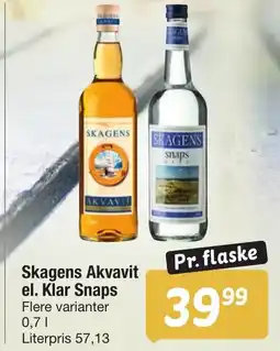 Fakta Tyskland Skagens Akvavit el. Klar Snaps tilbud