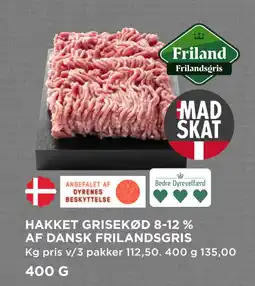 MENY HAKKET GRISEKØD 8-12 % AF DANSK FRILANDSGRIS tilbud