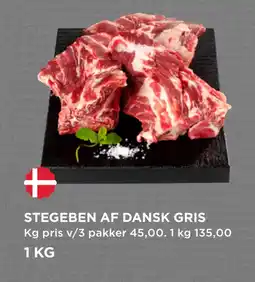 MENY STEGEBEN AF DANSK GRIS tilbud