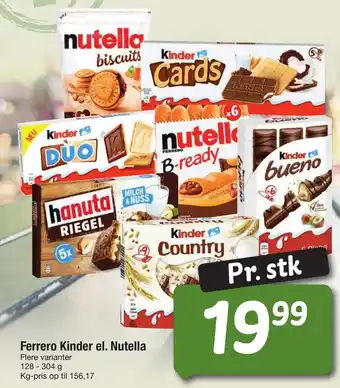 Fakta Tyskland Ferrero Kinder el. Nutella tilbud