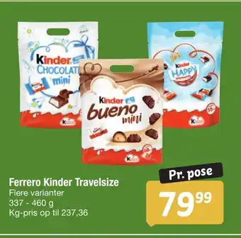 Fakta Tyskland Ferrero Kinder Travelsize tilbud