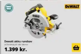 10-4 Byggecenter Dewalt akku rundsav DCSA/NV 185mm tilbud