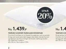 SengeSpecialisten TEMPURⓇ COMFORT AIR HOVEDPUDE tilbud