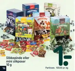 REMA 1000 Slikkepinde eller mini slikposer tilbud