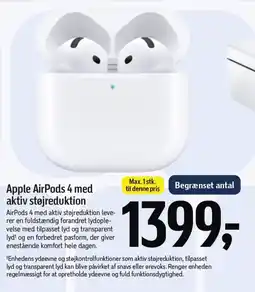 Føtex APPLE AirPods 4 med aktiv støjreduktion tilbud