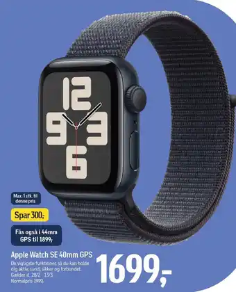 Føtex APPLE Watch SE 40mm GPS tilbud