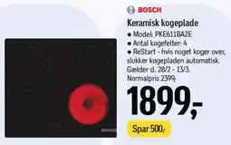 Føtex BOSCH Keramisk kogeplade tilbud