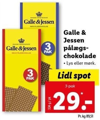 Galle & Jessen Pålægs Chokolade 324 g