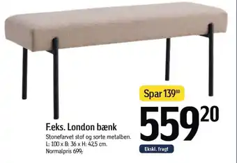 Føtex F.eks. London bænk tilbud