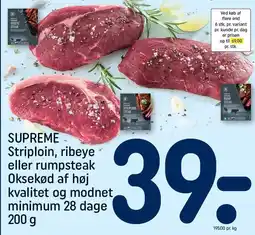 REMA 1000 SUPREME Striplon, ribeye eller rumpsteak tilbud