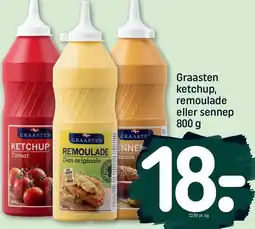 REMA 1000 Graasten ketchup, remolade eller sennep tilbud