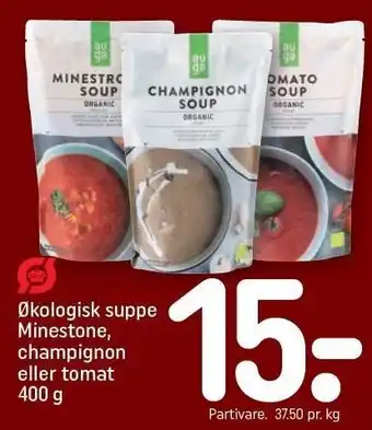 REMA 1000 Økologisk suppe Ministone, champignon eller tomat tilbud