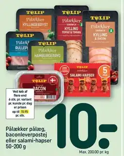 REMA 1000 Pålækker pålæg, baconleverpostel eller salami-hapser tilbud