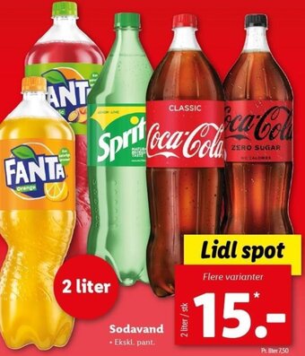 Lidl Sodavand 2 Liter tilbud