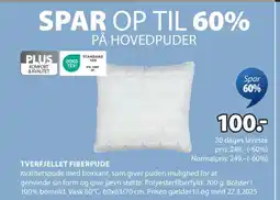 JYSK TVERFJELLET FIBERPUDE tilbud