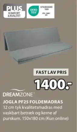 JYSK DREAMZONE JOGLA PF25 FOLDEMADRAS tilbud