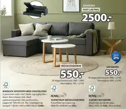 JYSK MARSLEV SOVESOFA MED CHAISELONG tilbud