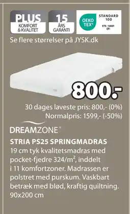 JYSK STRIA PS25 SPRINGMADRAS tilbud