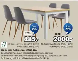 JYSK JONSTRUP STOL tilbud