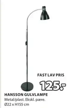 JYSK HANSSON GULVLAMPE tilbud