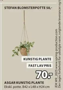 JYSK ASGAR KUNSTIG PLANTE tilbud