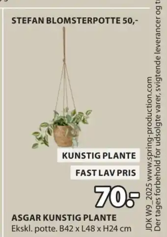 JYSK ASGAR KUNSTIG PLANTE tilbud