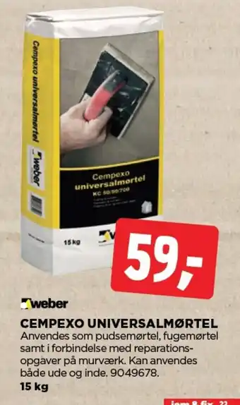 jem & fix WEBER universalmørtel tilbud