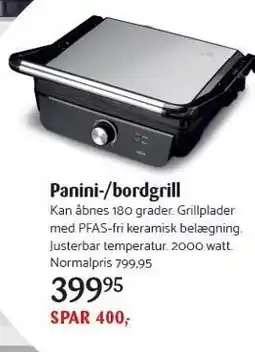 Kop & Kande Panini-/bordgrill tilbud