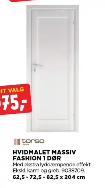 jem & fix TORSO Hvidmalet massiv fashion 1 dør tilbud